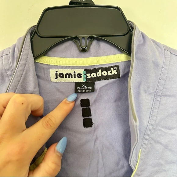 Jamie Sadock Golf Tennis Top size XL Yellow Purple Sleeveless Buttons - Picture 4 of 8